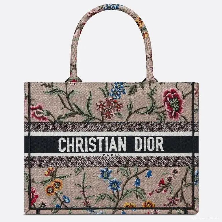 Fleurs Tote Petites Dior Canvas Book Motif Pink 0421 Luxury